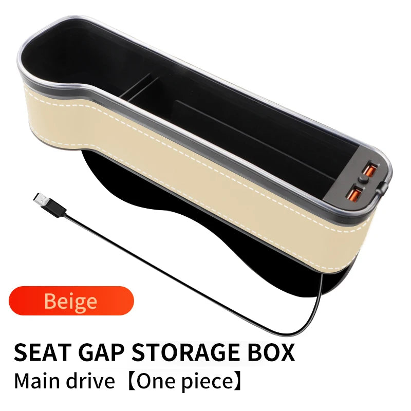 LED Car Seat Gap Organizer with USB Fast Charging