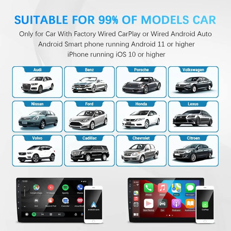 2-in-1 Wireless CarPlay & Android Auto Adapter