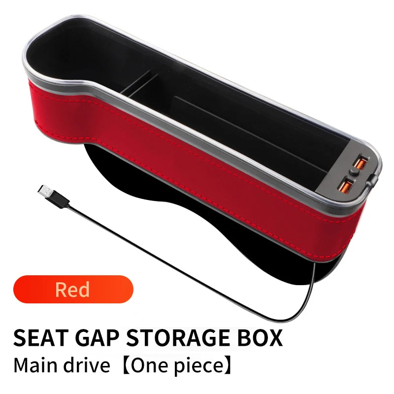 LED Car Seat Gap Organizer with USB Fast Charging