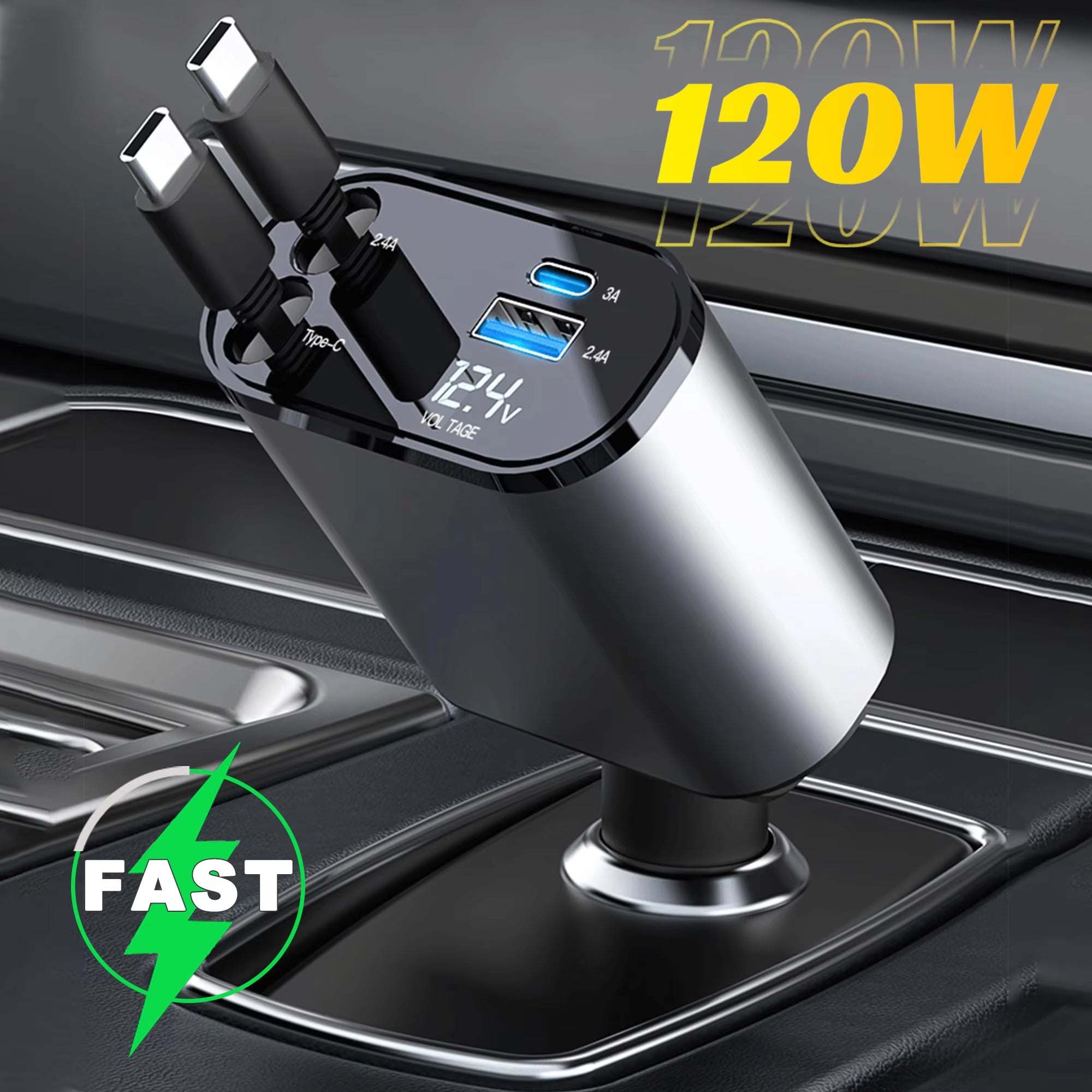 4-in-1 Fast Charging Car Charger