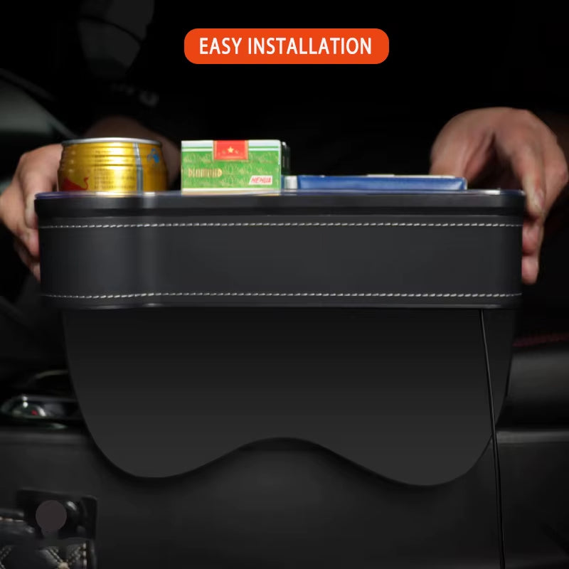 LED Car Seat Gap Organizer with USB Fast Charging
