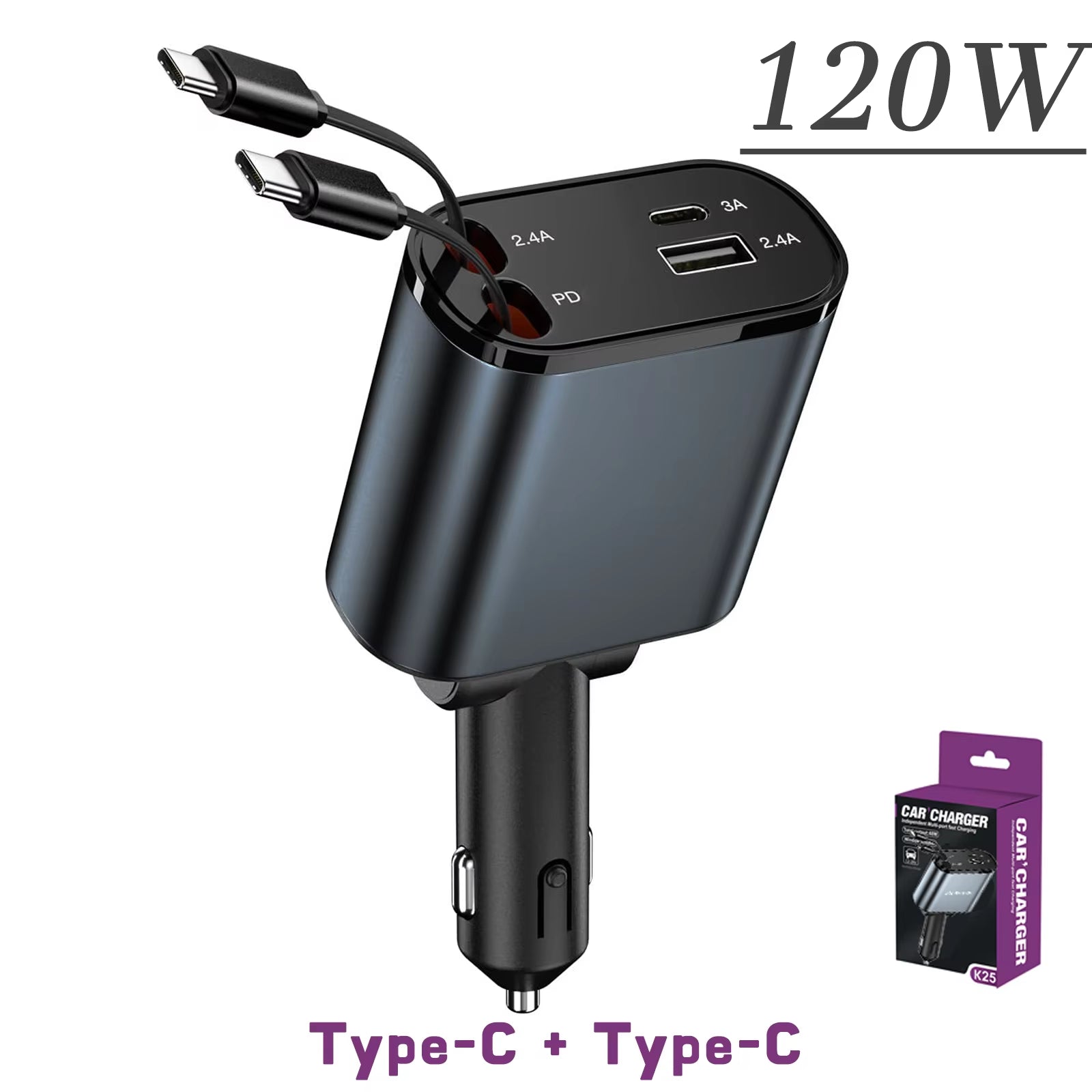 4-in-1 Fast Charging Car Charger