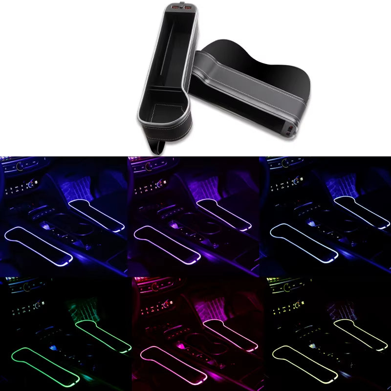 LED Car Seat Gap Organizer with USB Fast Charging
