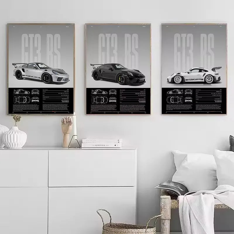 Porsche 911 GT3 RS Performance Blueprint Poster