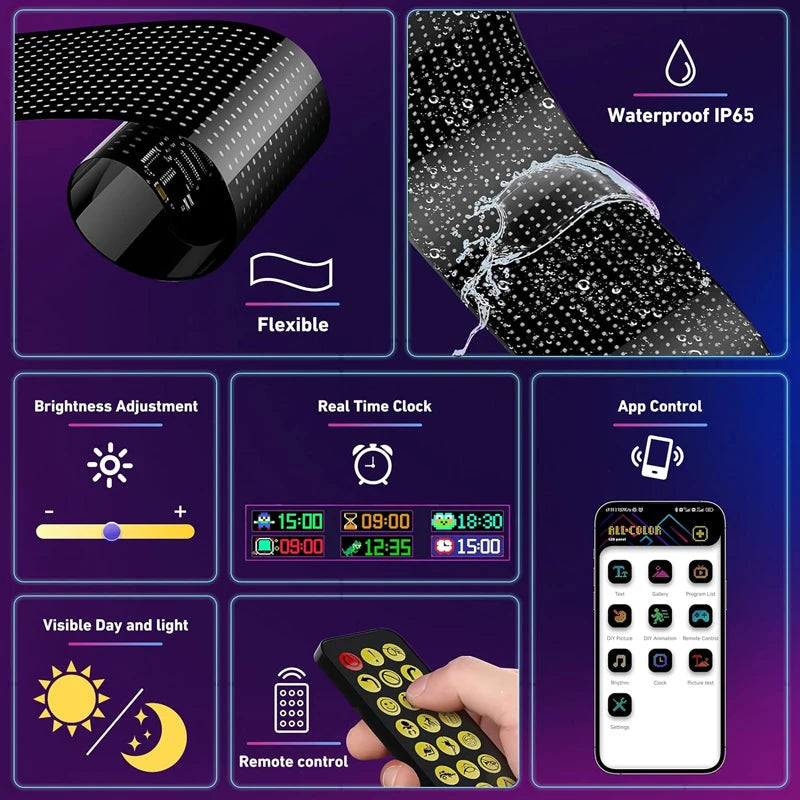 Bluetooth Flexible RGB LED Matrix Display