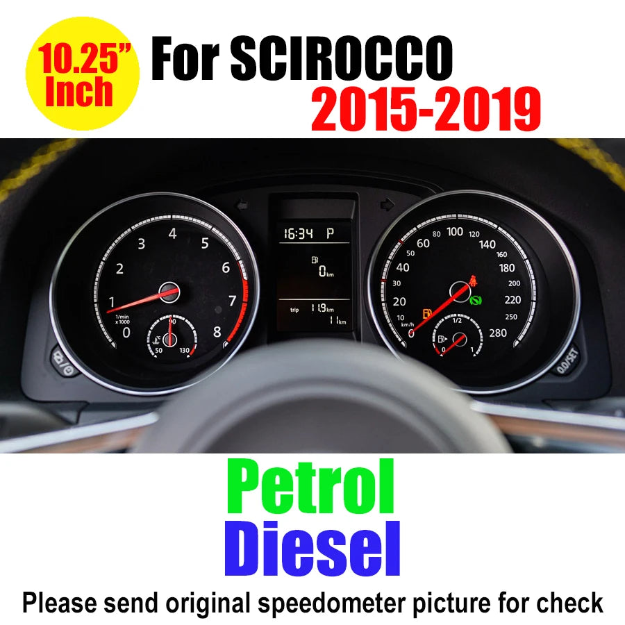 VW Digital Dashboard LCD Instrument Cluste