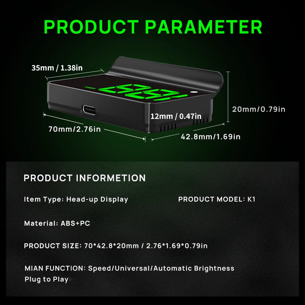 LED Heads-Up Display Car Speedometer