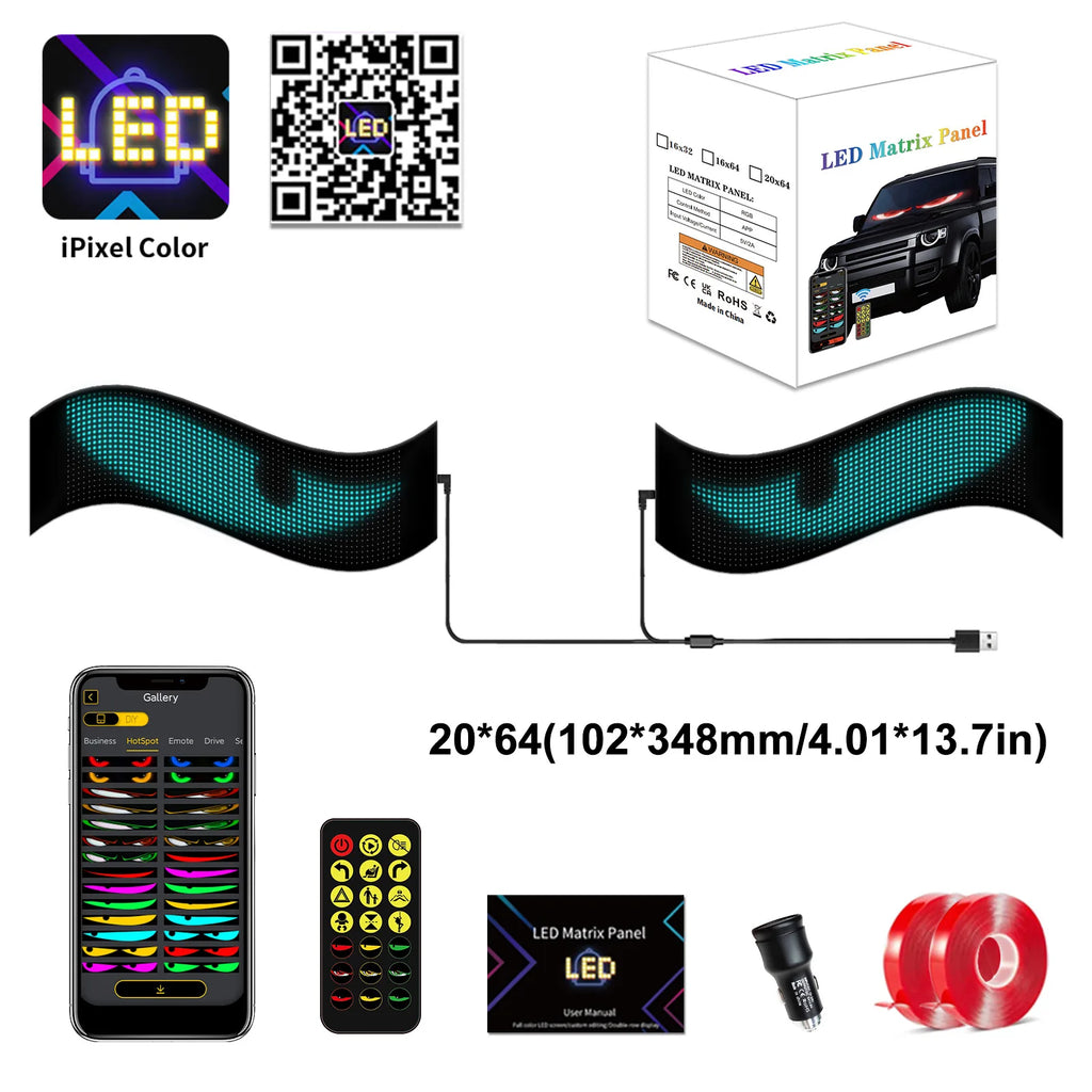 Bluetooth Flexible RGB LED Matrix Display