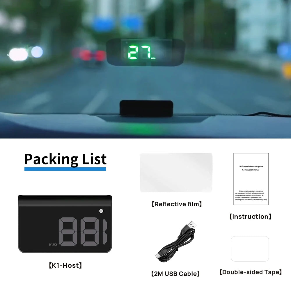 LED Heads-Up Display Car Speedometer