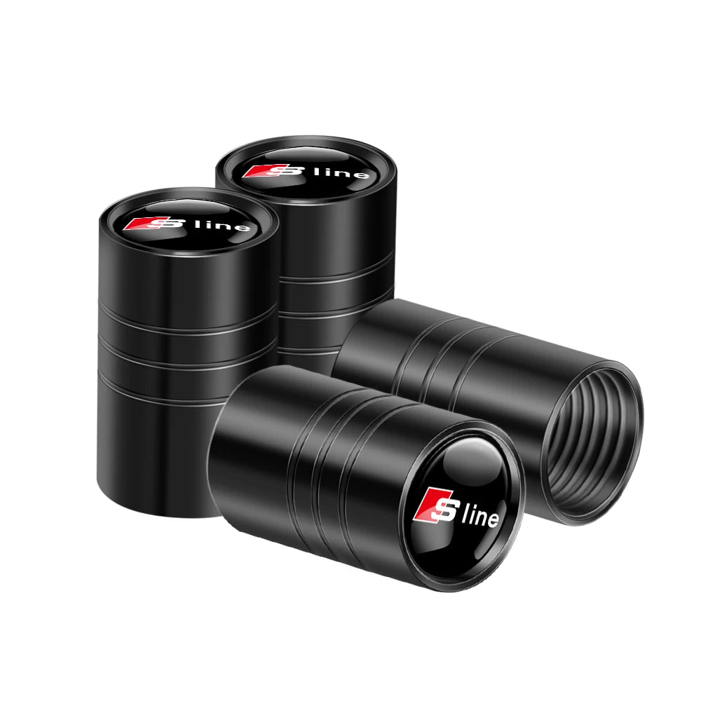 4x Audi Aluminium Alloy Air Valve Caps