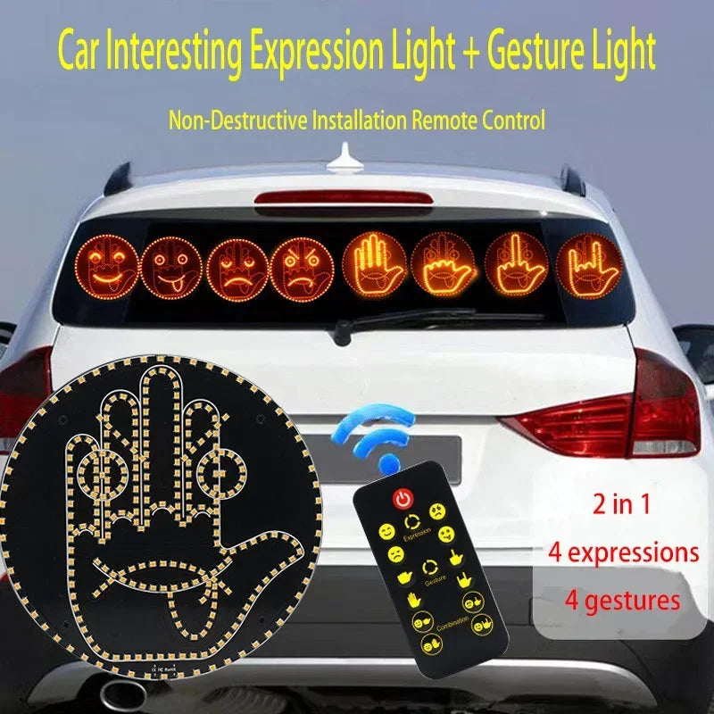 Remote-Controlled LED Emoticon Car Light Display