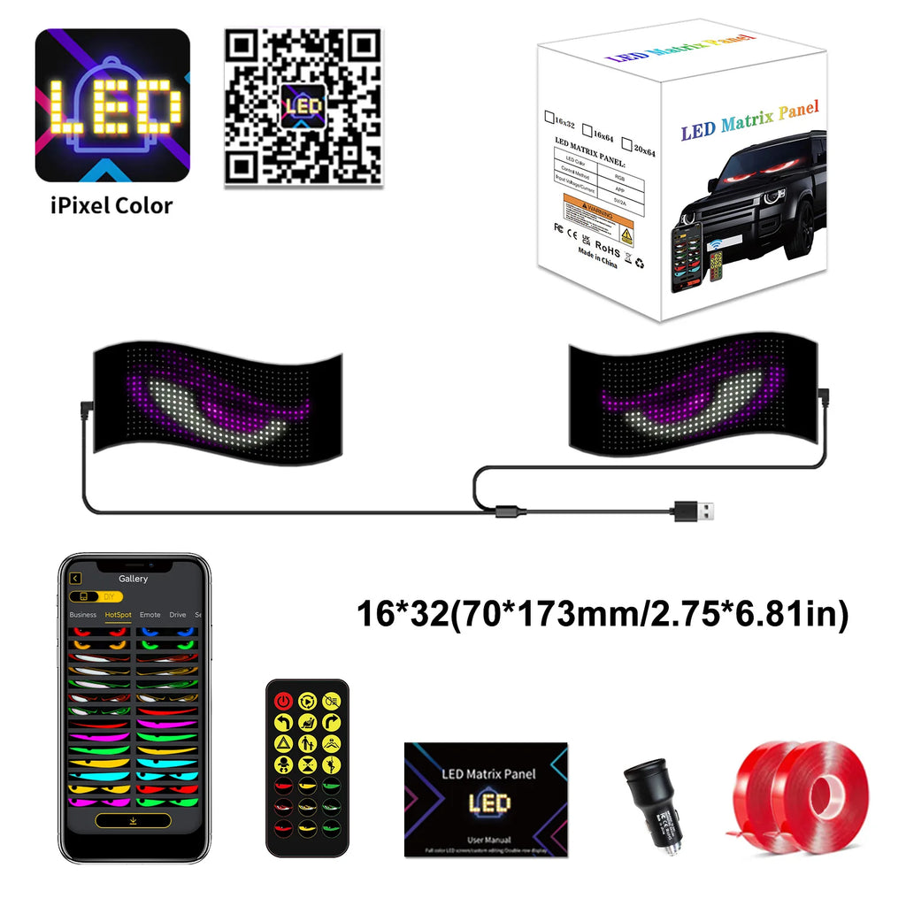 Bluetooth Flexible RGB LED Matrix Display