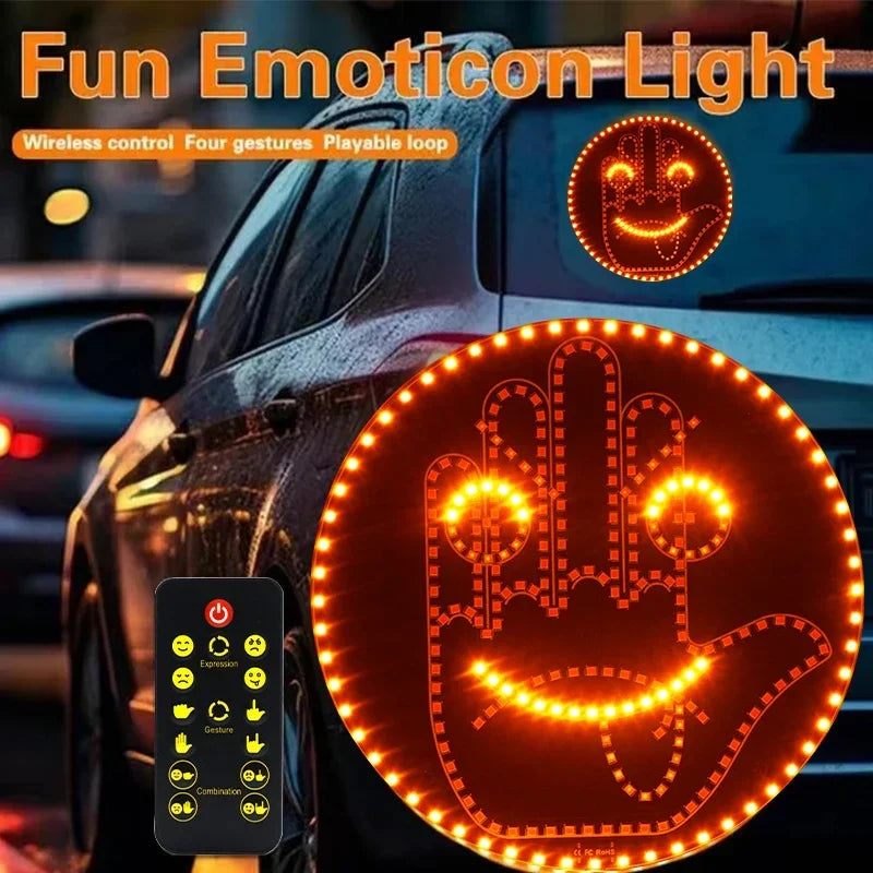 Remote-Controlled LED Emoticon Car Light Display