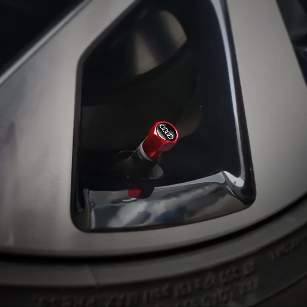 4x Audi Aluminium Alloy Air Valve Caps
