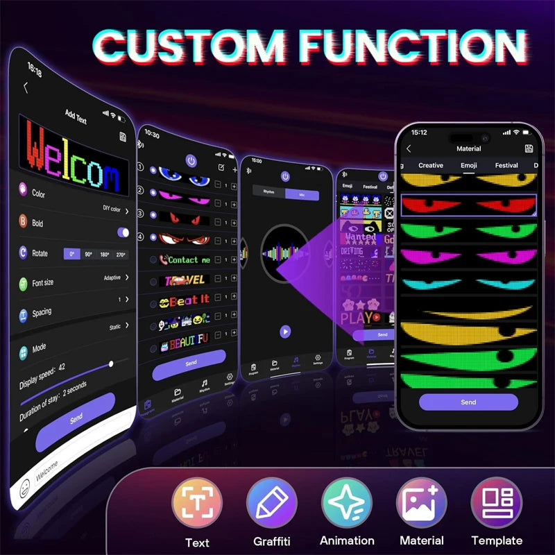 Bluetooth Flexible RGB LED Matrix Display