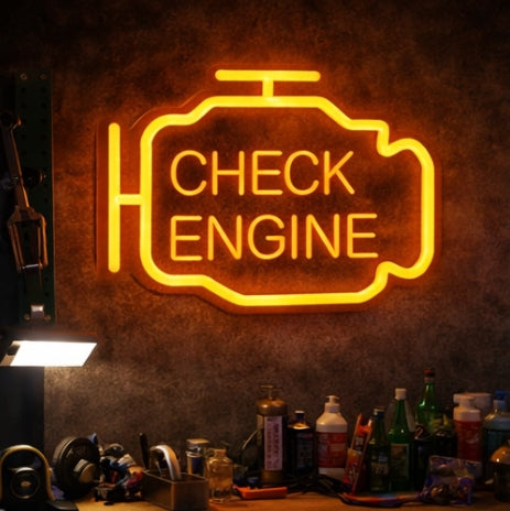 "Check Engine" Neon LED Wall Sign
