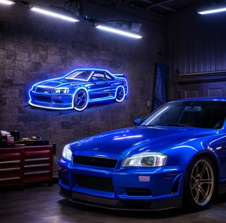 Nissan R34 GTR Neon LED Wall SIgn