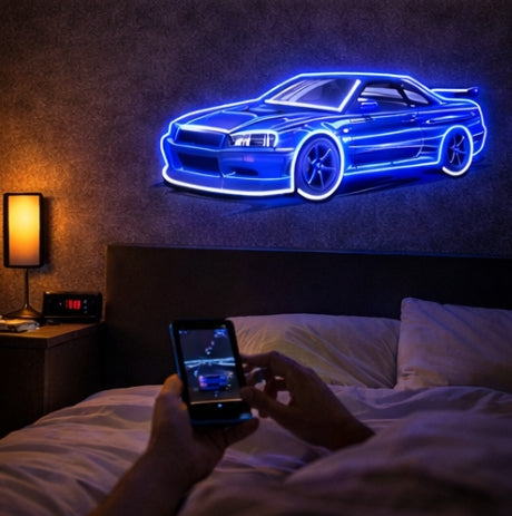 Nissan R34 GTR Neon LED Wall SIgn