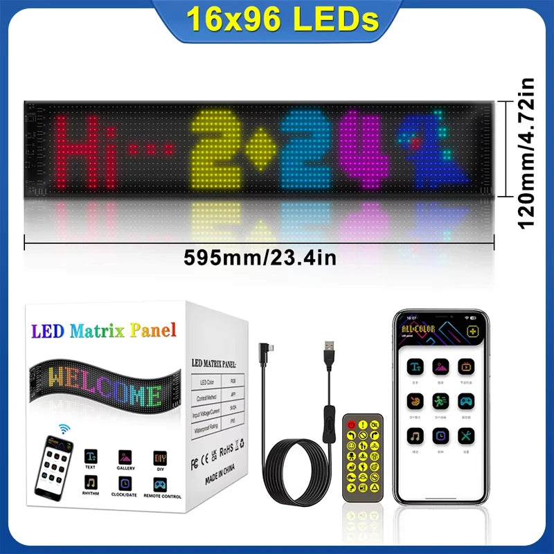 Bluetooth Flexible RGB LED Matrix Display