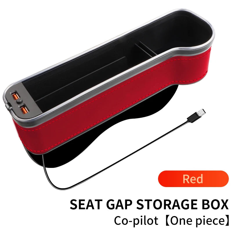 LED Car Seat Gap Organizer with USB Fast Charging