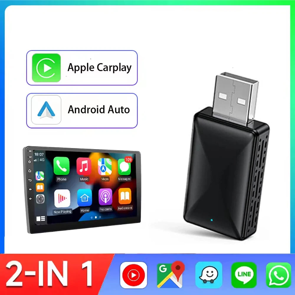 2-in-1 Wireless CarPlay & Android Auto Adapter
