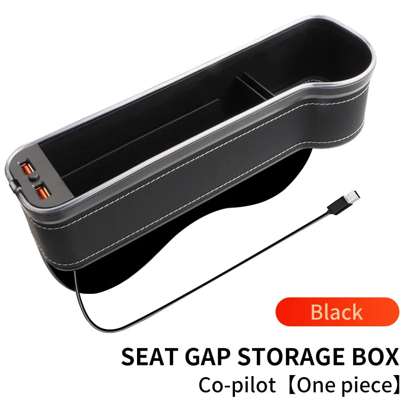 LED Car Seat Gap Organizer with USB Fast Charging