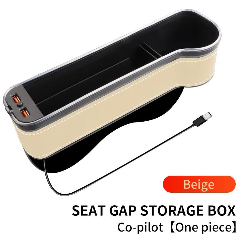 LED Car Seat Gap Organizer with USB Fast Charging